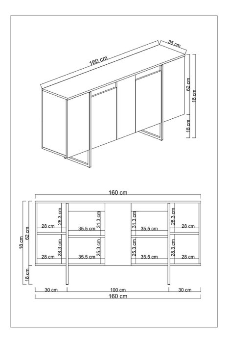 Hanah Home Consola Luxe Nogal y Dorado